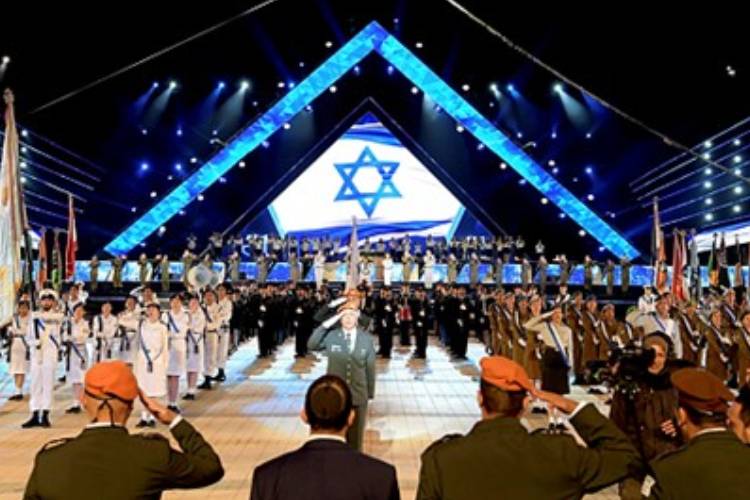 טקס הדלקת המשואות בערב יום העצמאות, בהר הרצל בירושלים, 2019 (לע"מ)